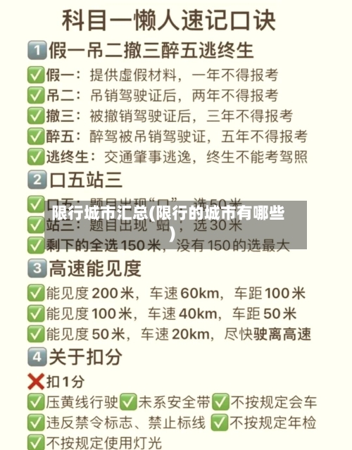 限行城市汇总(限行的城市有哪些)
