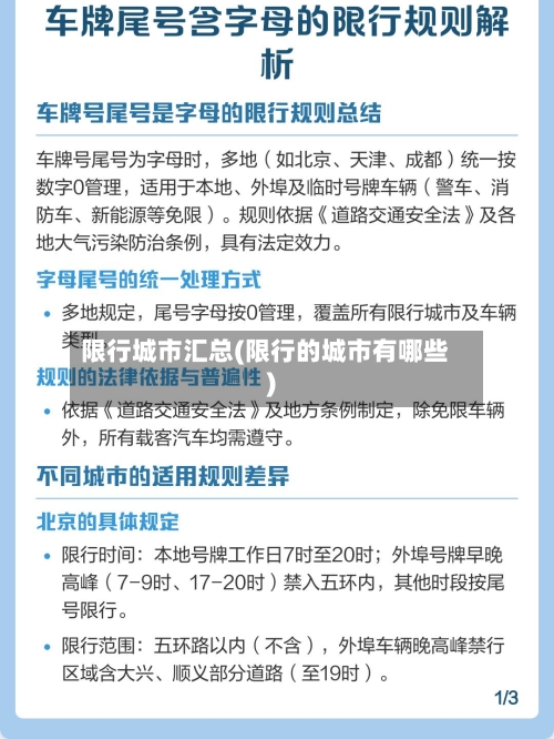 限行城市汇总(限行的城市有哪些)-第2张图片