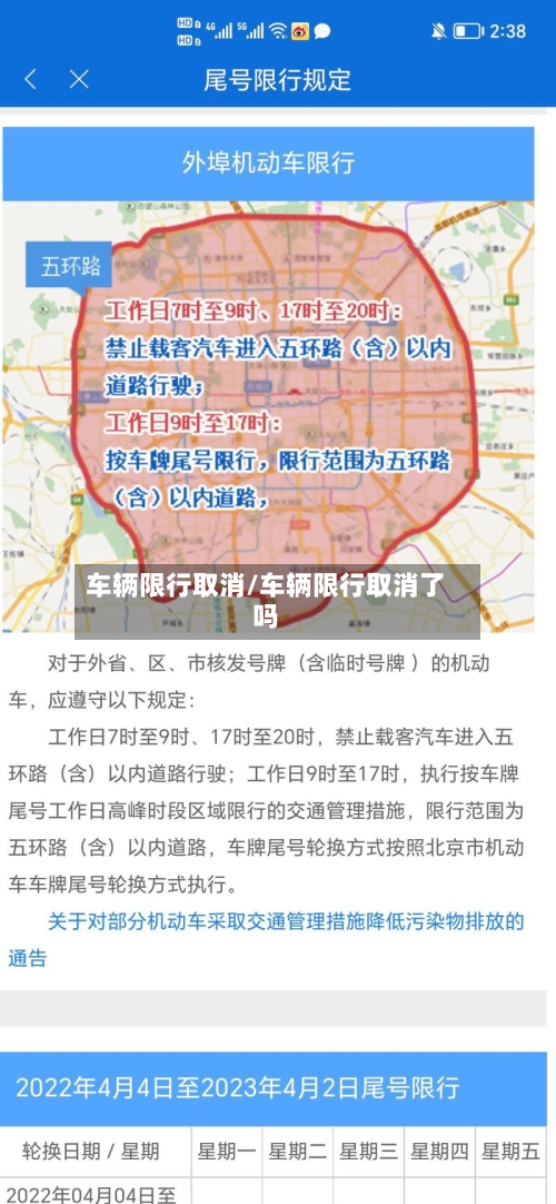 车辆限行取消/车辆限行取消了吗-第3张图片