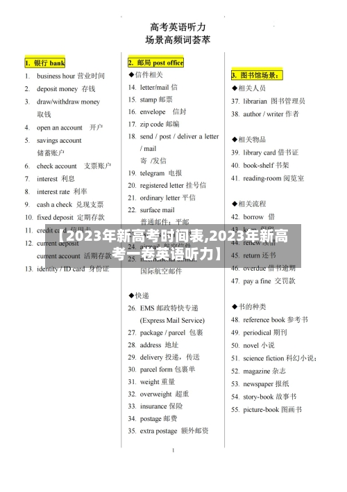 【2023年新高考时间表,2023年新高考一卷英语听力】-第2张图片