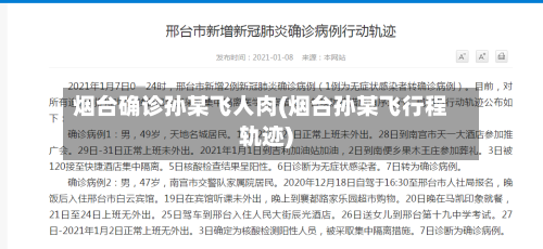 烟台确诊孙某飞人肉(烟台孙某飞行程轨迹)-第3张图片