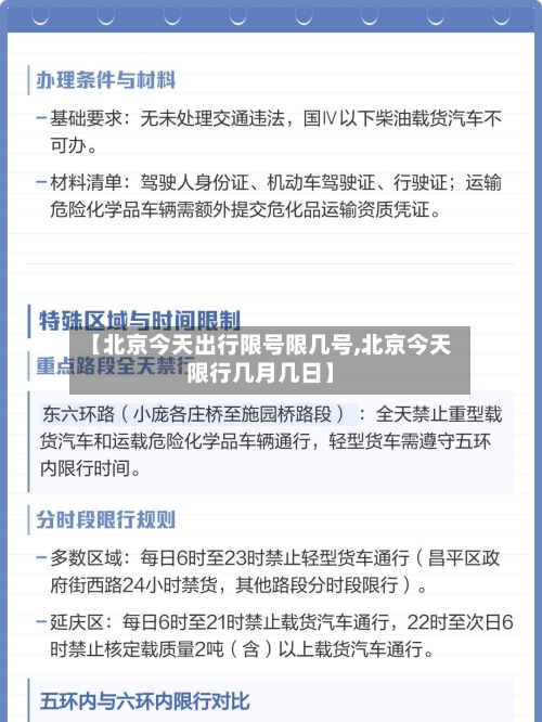【北京今天出行限号限几号,北京今天限行几月几日】